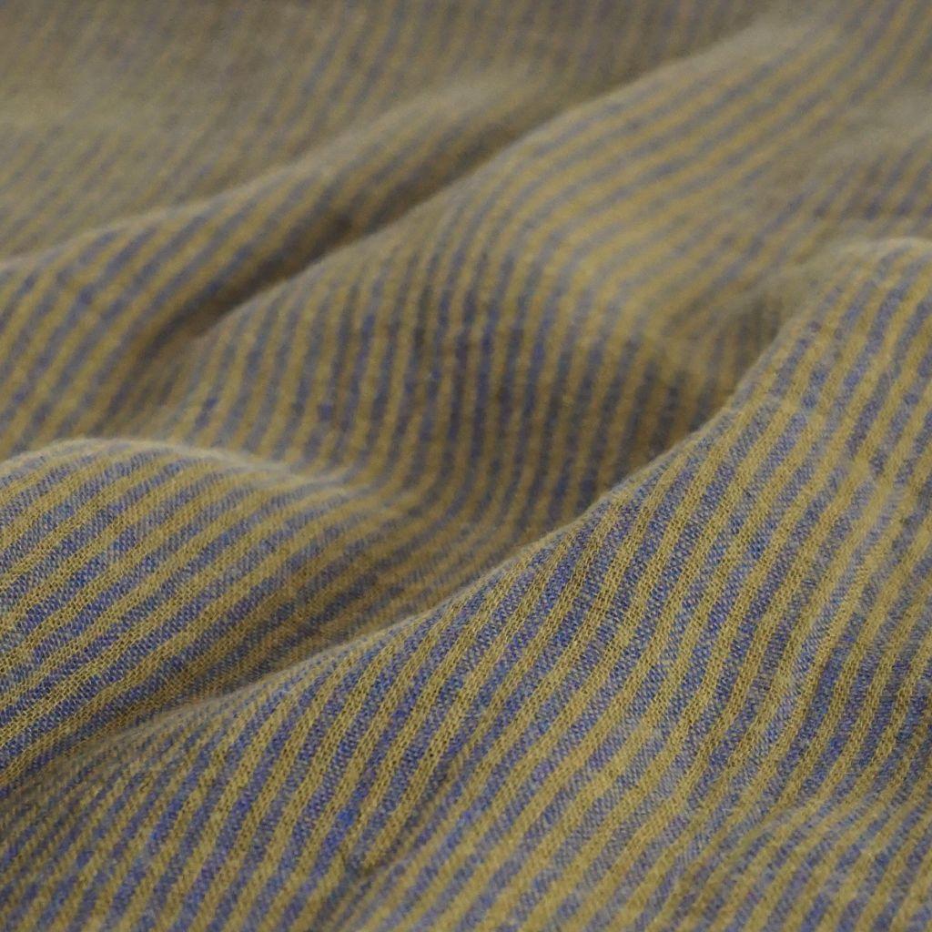 Musselin Double Gauze Doubleface Längsstreifen olivgrün blau